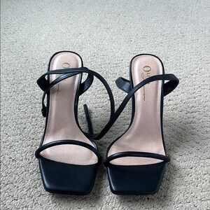 Black Strappy Heels Size 8